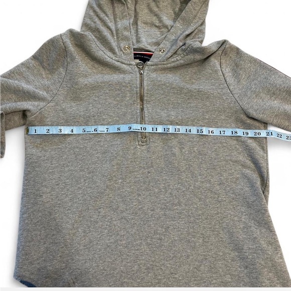 Tommy Hilfiger Gray Sweatshirt Hoodie Dress with Logo Sleeves, Size Large - Picture 6 of 7